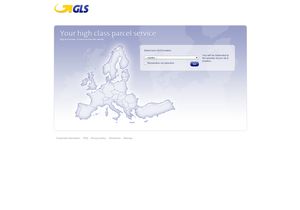 Screenshot der Shop-Webseite von GLS/General Logistics Systems