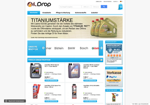Screenshot der Shop-Webseite von Oil-Drop