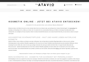 Screenshot der Shop-Webseite von ATAVIO - Schönheit online erleben