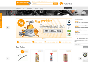 Screenshot der Shop-Webseite von Autoteile-Meile.de