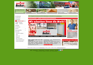 Screenshot der Shop-Webseite von HolzLand Becker