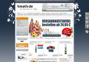 Screenshot der Shop-Webseite von kreativ.de