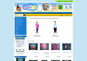 Screenshot der Shop-Webseite von Gebrauchte-Kinderkleidung.de