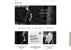 Screenshot der Shop-Webseite von OPUS Fashion