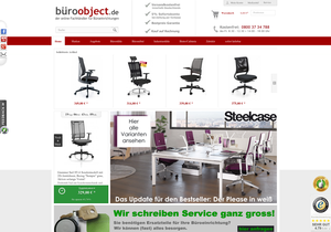 Screenshot der Shop-Webseite von Buero-Object.de