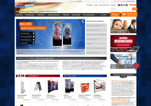 Screenshot der Shop-Webseite von Displayhersteller