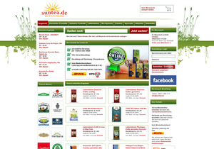 Screenshot der Shop-Webseite von SunTea.de