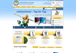 Screenshot der Shop-Webseite von contactlinsen-man.de