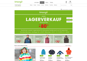 Screenshot der Shop-Webseite von limango-outlet