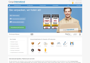 Screenshot der Shop-Webseite von Cargo International GmbH