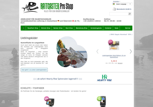 Screenshot der Shop-Webseite von Baitcaster Pro Shop