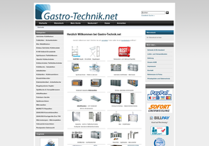 Screenshot der Shop-Webseite von gastro-technik.net