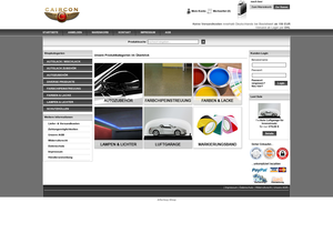 Screenshot der Shop-Webseite von CAIRCON LTD. - Shop