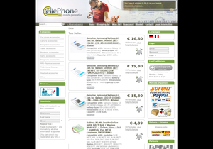 Screenshot der Shop-Webseite von cellePhone