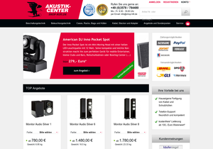 Screenshot der Shop-Webseite von Akustik-Center Gelenau UG (haftungsbeschränkt)