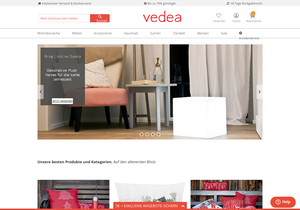 Screenshot der Shop-Webseite von vedea.de