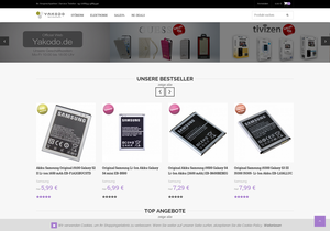 Screenshot der Shop-Webseite von YAKODO - Best Electronics