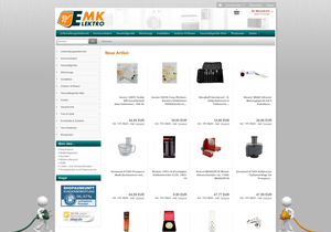 Screenshot der Shop-Webseite von ElektroMK