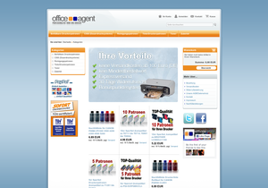 Screenshot der Shop-Webseite von officeagent.de