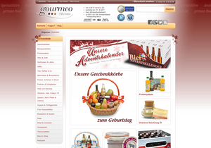 Screenshot der Shop-Webseite von gourmeo24.com - Ihr Lebensmittel Shop für regionale Produkte!