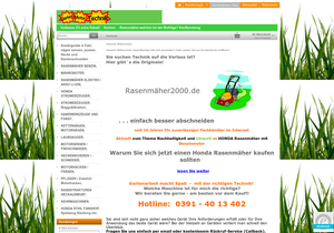 Screenshot der Shop-Webseite von Rasenmäher2000.de