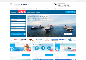 Screenshot der Shop-Webseite von DREAMLINES.de