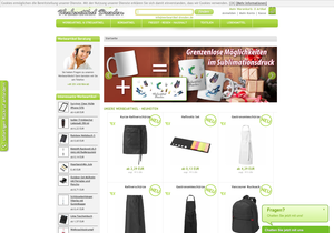 Screenshot der Shop-Webseite von Werbeartikel Dresden | Adizz ®