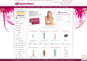 Screenshot der Shop-Webseite von Beauty n`more