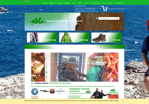Screenshot der Shop-Webseite von AC OUTDOOR CENTER