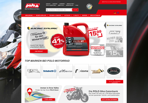 Screenshot der Shop-Webseite von polo-motorrad.de