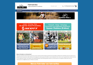 Screenshot der Shop-Webseite von fahrrad-Ass.de