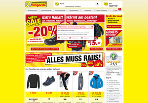 Screenshot der Shop-Webseite von arbeitskleidung-billiger