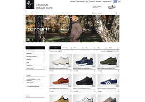Screenshot der Shop-Webseite von 43einhalb.com