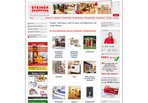 Screenshot der Shop-Webseite von Steiner Shopping GmbH