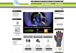 Screenshot der Shop-Webseite von Weldino