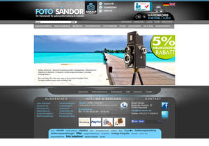 Screenshot der Shop-Webseite von foto-sandor.de