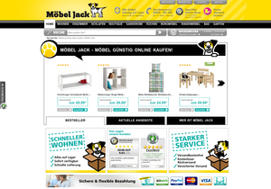 Screenshot der Shop-Webseite von MÖBEL-JACK | wohnen auf click