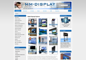 Screenshot der Shop-Webseite von Multimedia Display GmbH