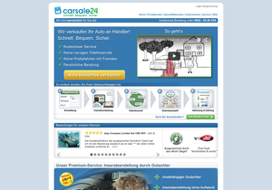 Screenshot der Shop-Webseite von Carsale24