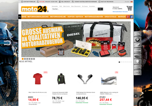 Screenshot der Shop-Webseite von moto24