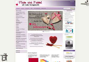 Screenshot der Shop-Webseite von Fluse und Fussel
