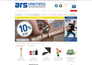 Screenshot der Shop-Webseite von arshabitandi. Der DesignVersand