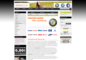 Screenshot der Shop-Webseite von Guenstigtinte.de