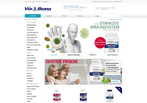 Screenshot der Shop-Webseite von Viabiona