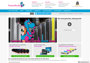 Screenshot der Shop-Webseite von tonerzilla.de