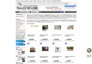 Screenshot der Shop-Webseite von things we love