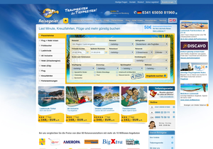 Screenshot der Shop-Webseite von Reisegeier.de