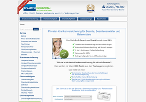 Screenshot der Shop-Webseite von Beamten-Infoportal