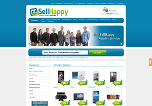 Screenshot der Shop-Webseite von SellHappy.de