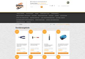 Screenshot der Shop-Webseite von Online-Werkzeughandel.de